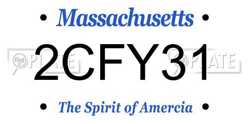 2CFY31 Massachusetts License Plate