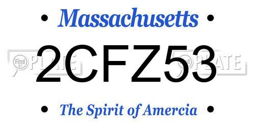2CFZ53 Massachusetts License Plate