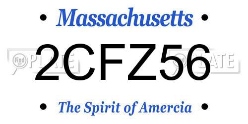 2CFZ56 Massachusetts License Plate