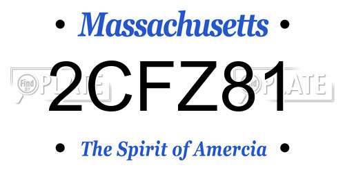 2CFZ81 Massachusetts License Plate