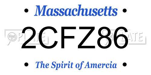 2CFZ86 Massachusetts License Plate