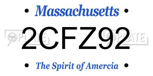 2CFZ92 Massachusetts License Plate