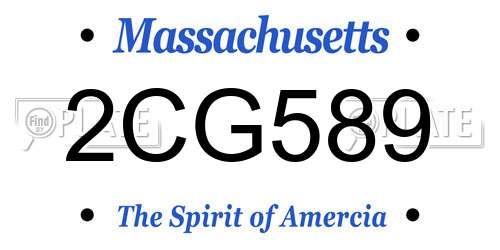2CG589 Massachusetts License Plate
