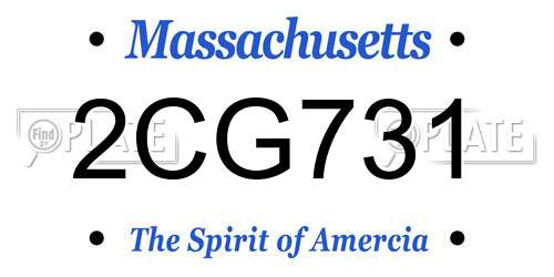 2CG731 Massachusetts License Plate