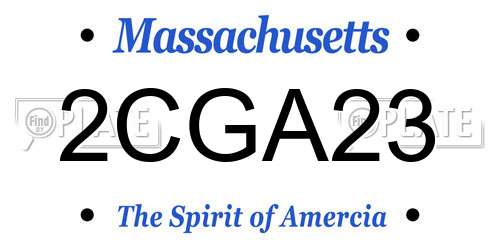 2CGA23 Massachusetts License Plate