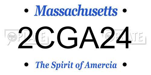 2CGA24 Massachusetts License Plate