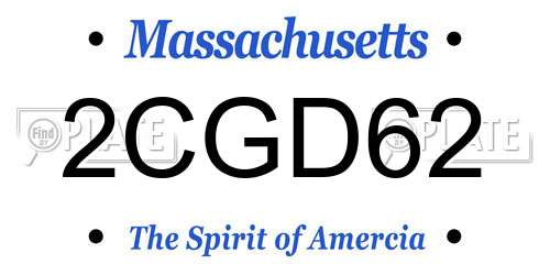 2CGD62 Massachusetts License Plate