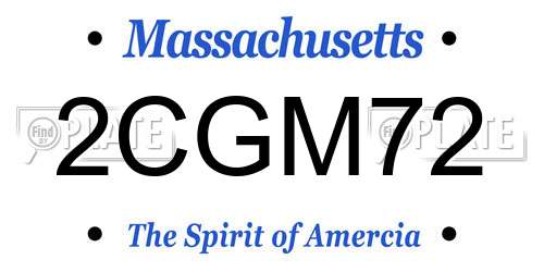 2CGM72 Massachusetts License Plate