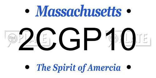 2CGP10 Massachusetts License Plate