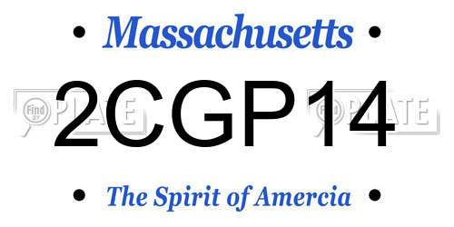2CGP14 Massachusetts License Plate