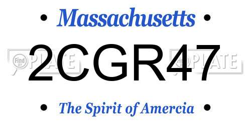 2CGR47 Massachusetts License Plate