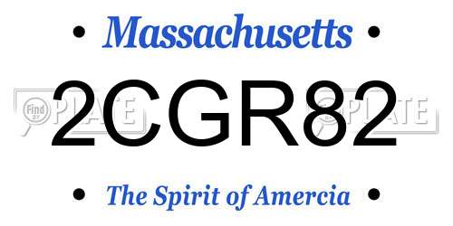 2CGR82 Massachusetts License Plate