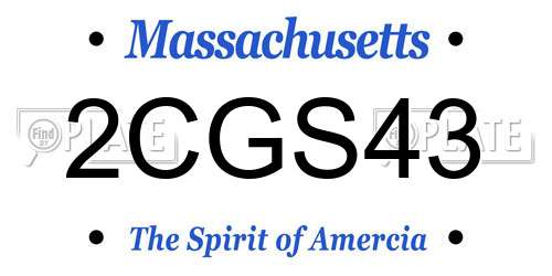 2CGS43 Massachusetts License Plate
