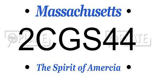 2CGS44 Massachusetts License Plate
