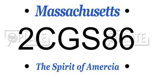 2CGS86 Massachusetts License Plate