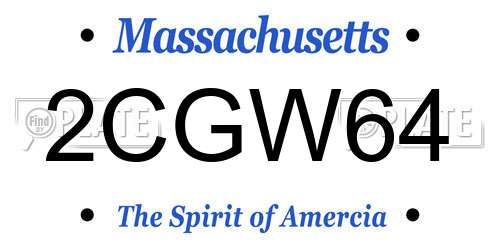 2CGW64 Massachusetts License Plate