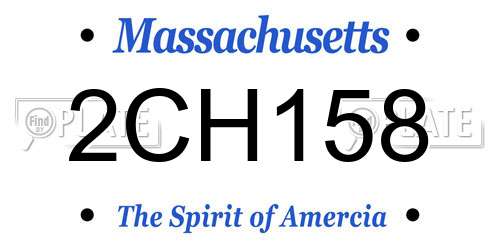 2CH158 Massachusetts License Plate