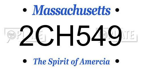 2CH549 Massachusetts License Plate