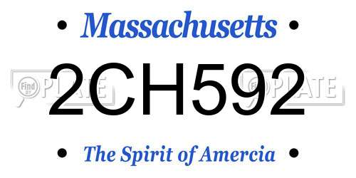 2CH592 Massachusetts License Plate