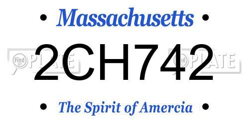 2CH742 Massachusetts License Plate