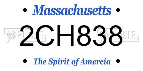 2CH838 Massachusetts License Plate