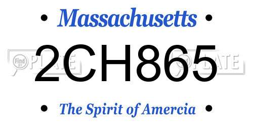 2CH865 Massachusetts License Plate