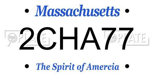 2CHA77 Massachusetts License Plate