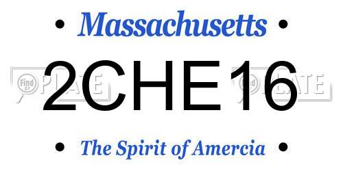 2CHE16 Massachusetts License Plate