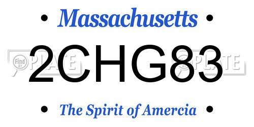 2CHG83 Massachusetts License Plate