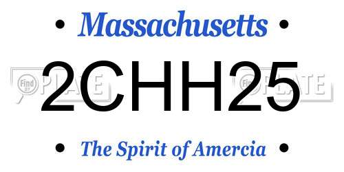 2CHH25 Massachusetts License Plate