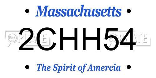 2CHH54 Massachusetts License Plate