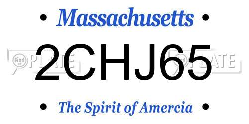 2CHJ65 Massachusetts License Plate