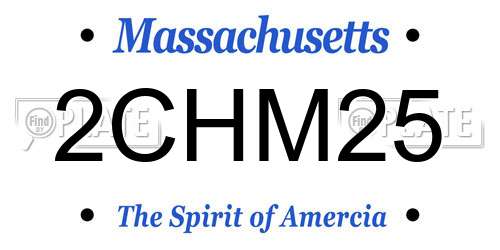 2CHM25 Massachusetts License Plate