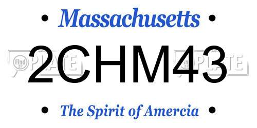 2CHM43 Massachusetts License Plate
