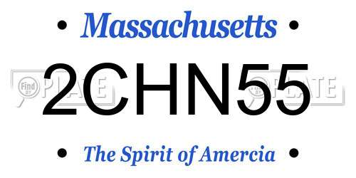 2CHN55 Massachusetts License Plate