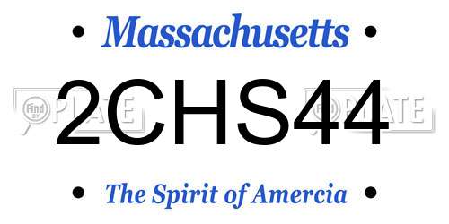 2CHS44 Massachusetts License Plate