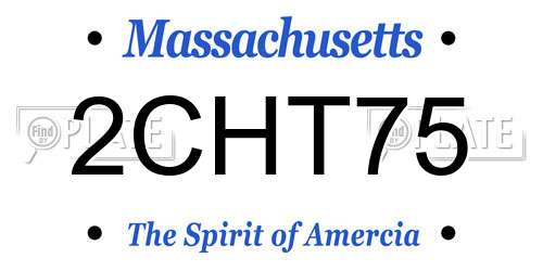 2CHT75 Massachusetts License Plate
