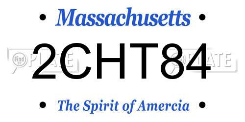 2CHT84 Massachusetts License Plate