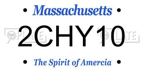 2CHY10 Massachusetts License Plate
