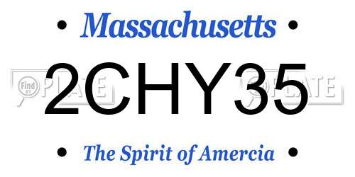 2CHY35 Massachusetts License Plate