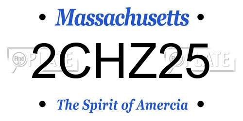 2CHZ25 Massachusetts License Plate