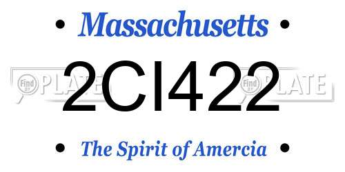 2CI422 Massachusetts License Plate