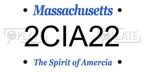 2CIA22 Massachusetts License Plate