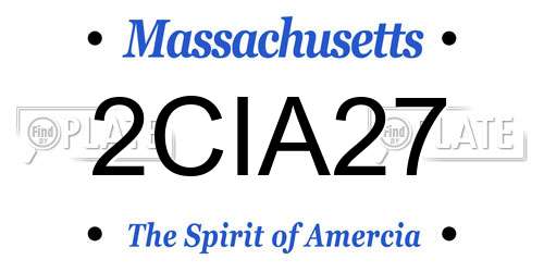 2CIA27 Massachusetts License Plate