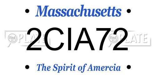 2CIA72 Massachusetts License Plate