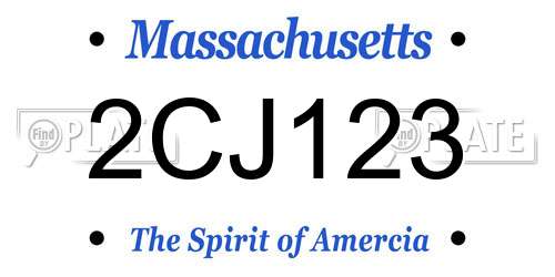 2CJ123 Massachusetts License Plate