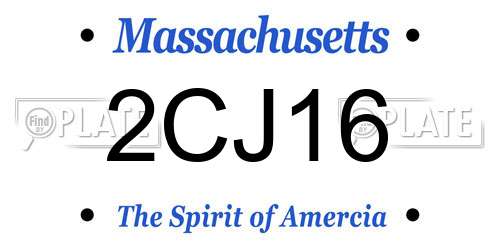 2CJ16 Massachusetts License Plate