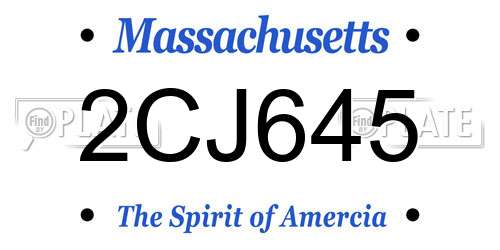 2CJ645 Massachusetts License Plate