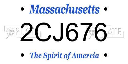 2CJ676 Massachusetts License Plate