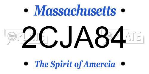 2CJA84 Massachusetts License Plate